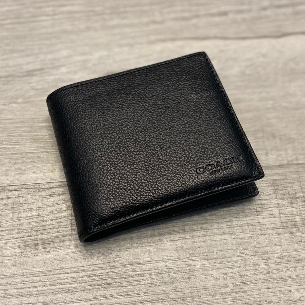 Coach 3 in 1 Black Calf Leather Wallet (NWT)